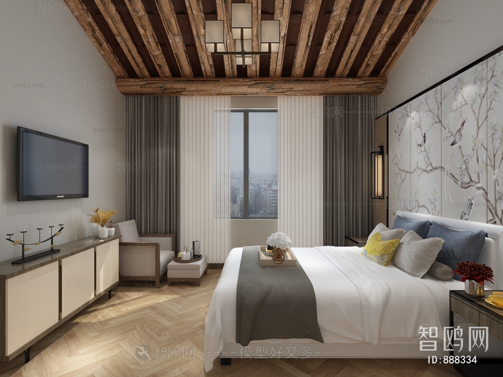 New Chinese Style Bedroom