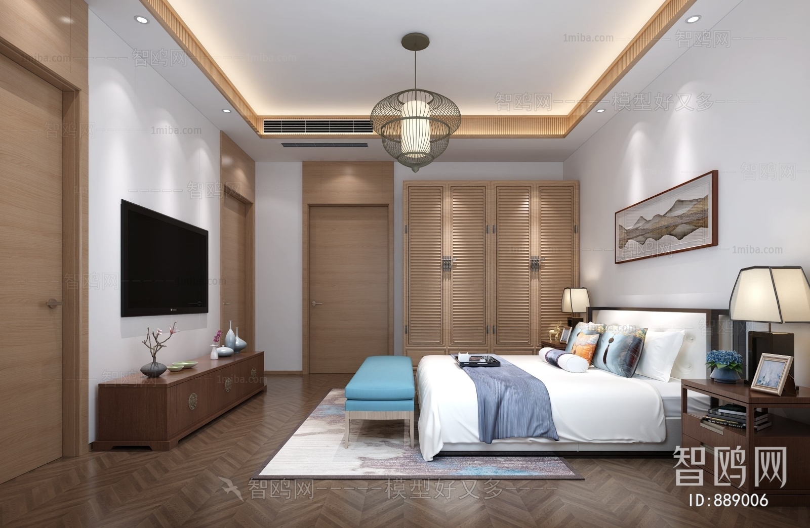 New Chinese Style Bedroom