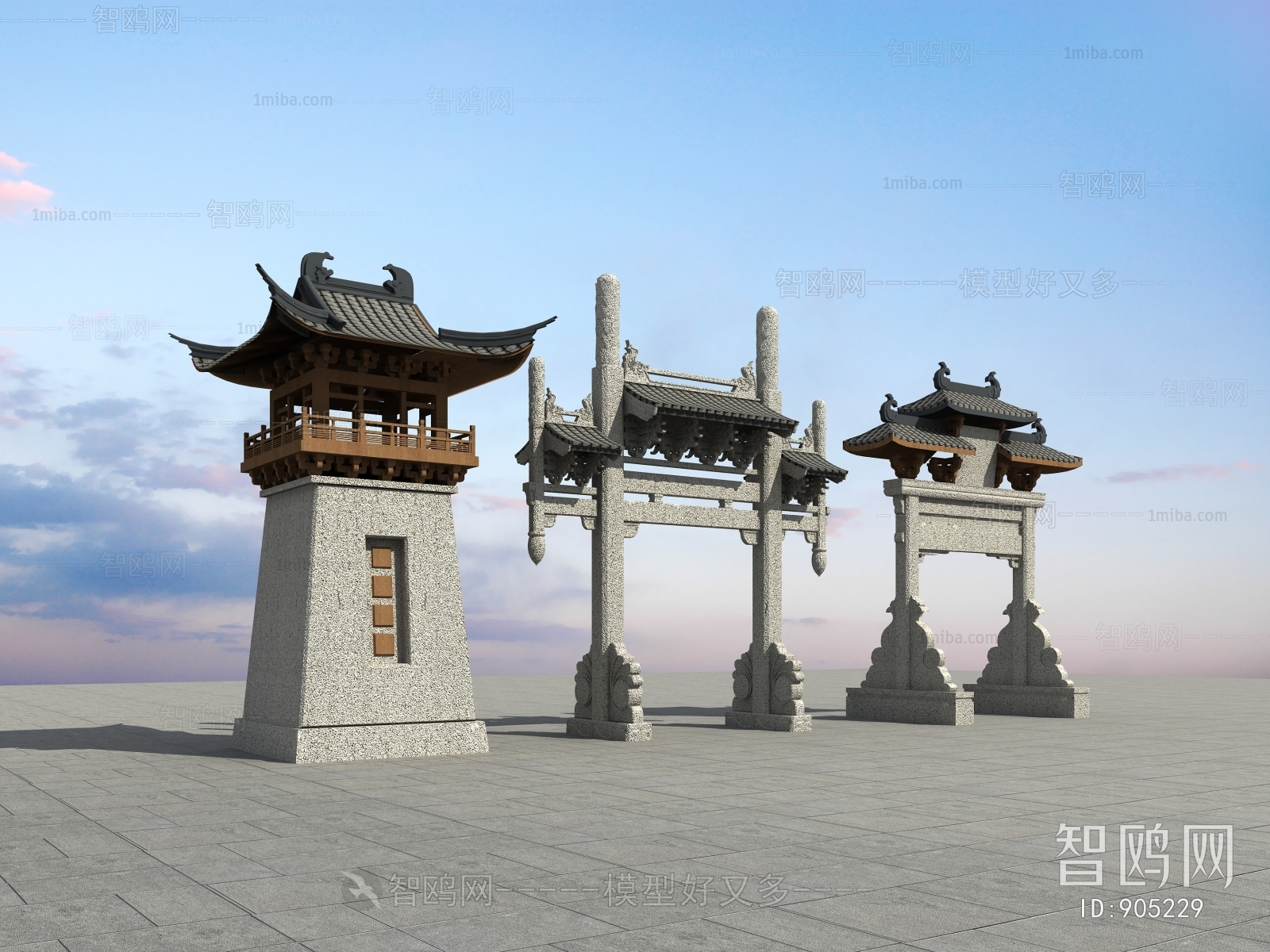 Chinese Style Ancient Architectural Buildings