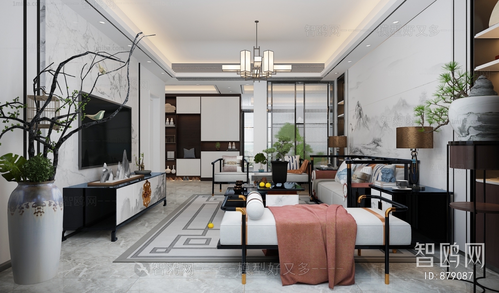 New Chinese Style A Living Room