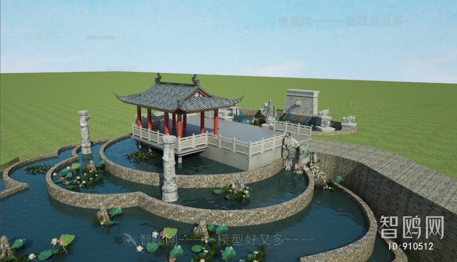 New Chinese Style Ancient Architectural Buildings