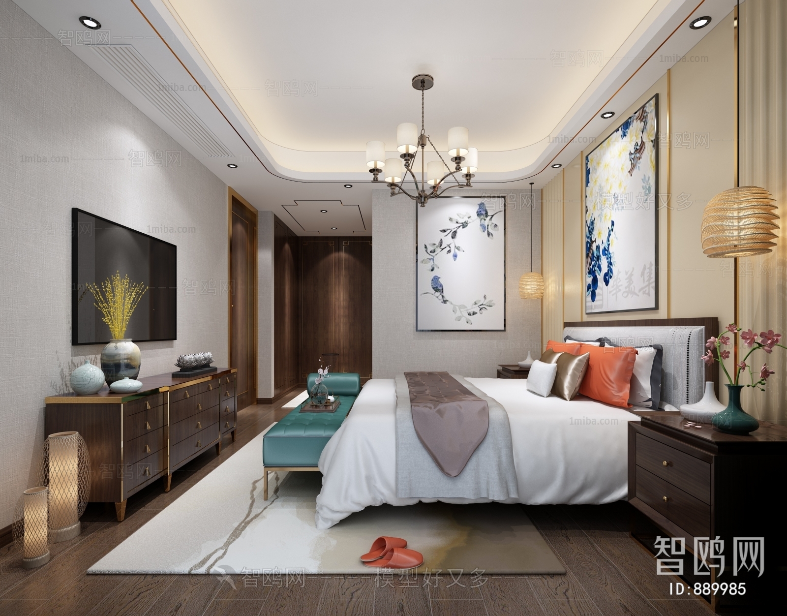 New Chinese Style Bedroom