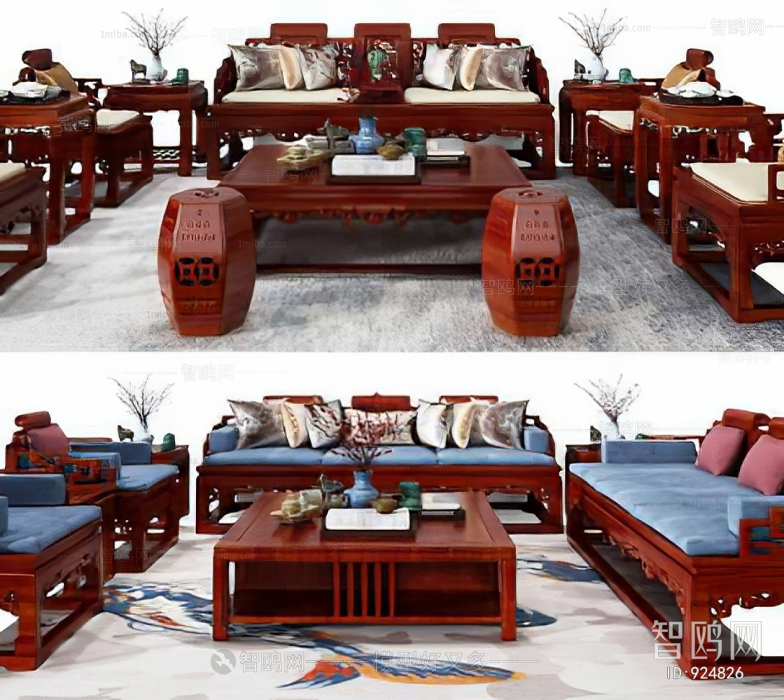 中式红木组合沙发