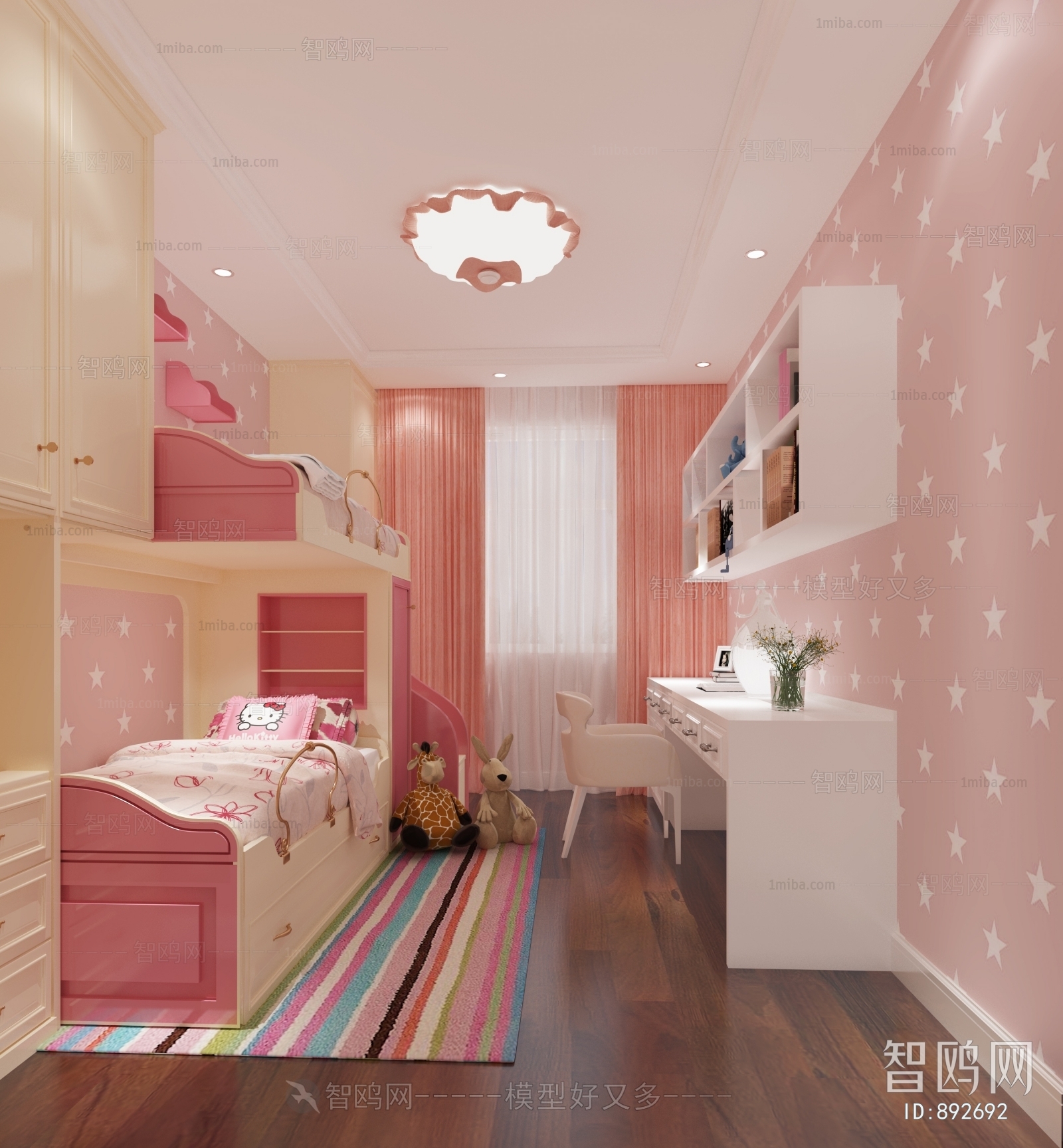 Simple European Style Girl's Room Daughter's Room