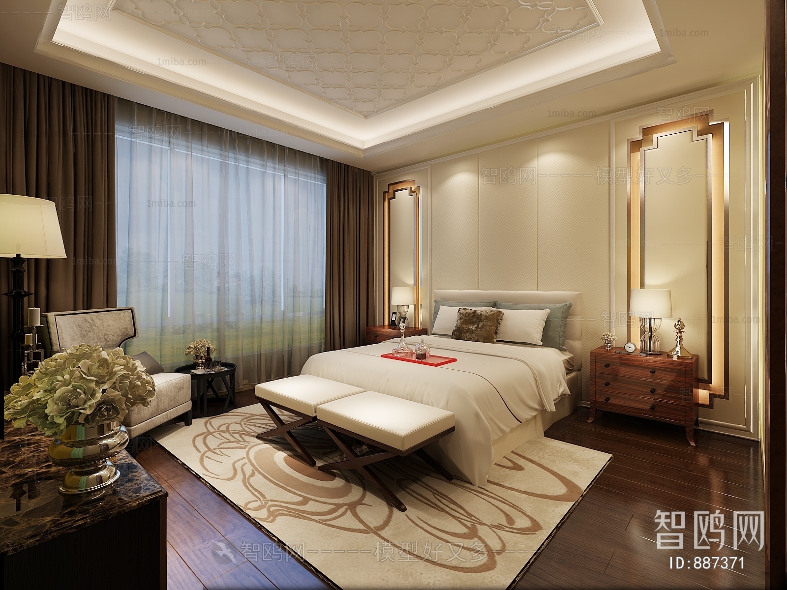 New Chinese Style Bedroom