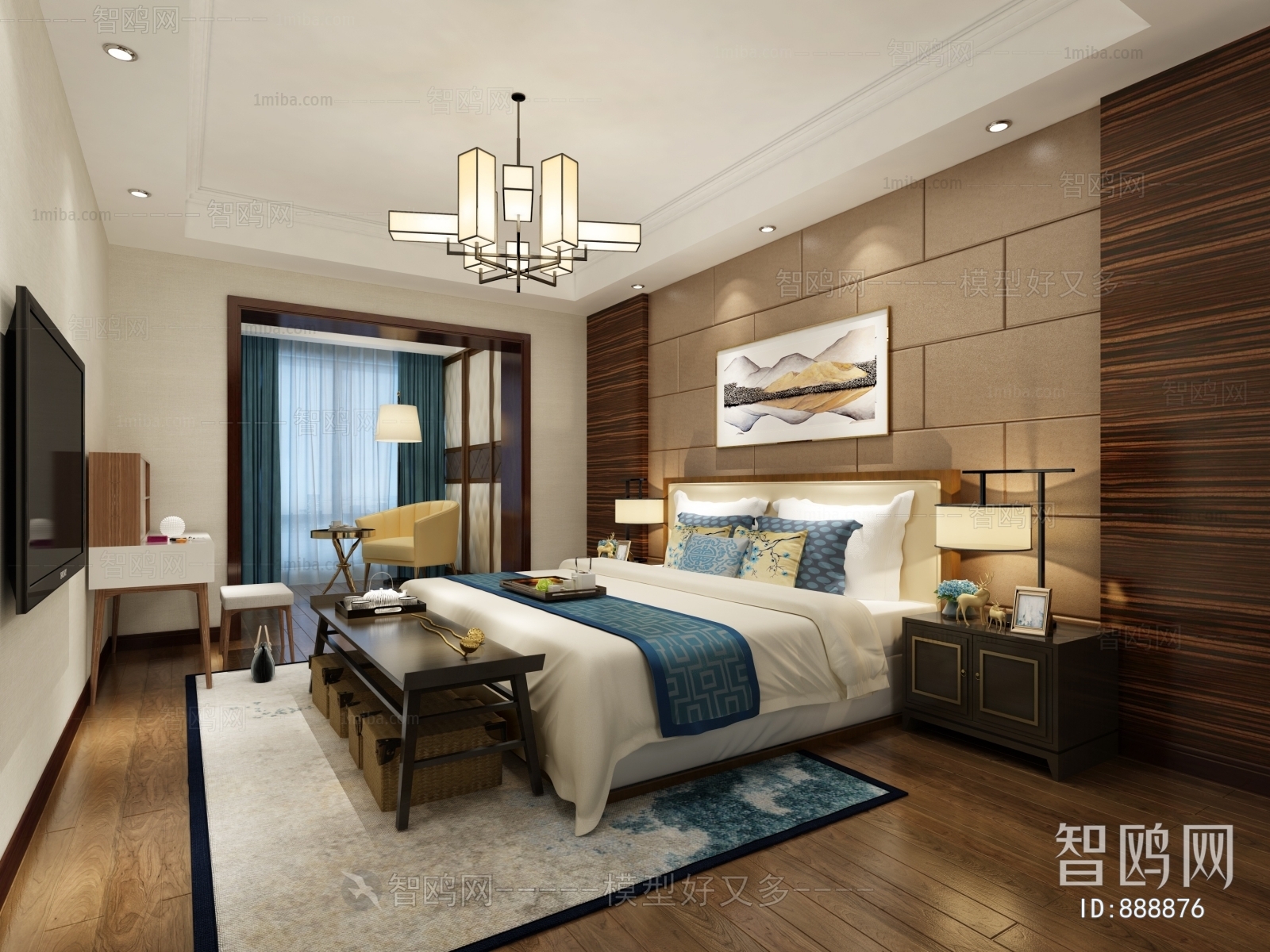 New Chinese Style Bedroom