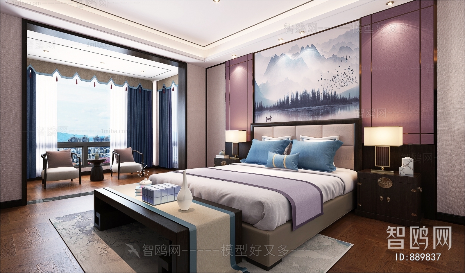 New Chinese Style Bedroom