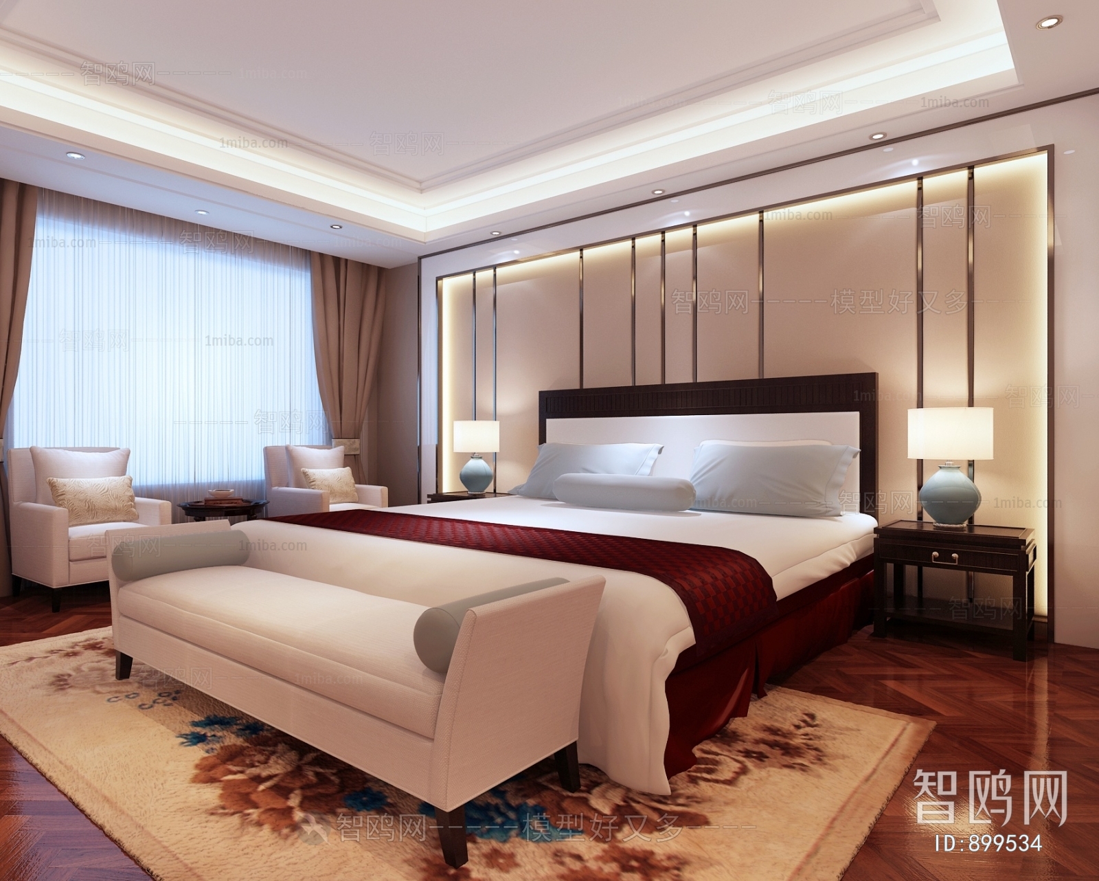 New Chinese Style Bedroom