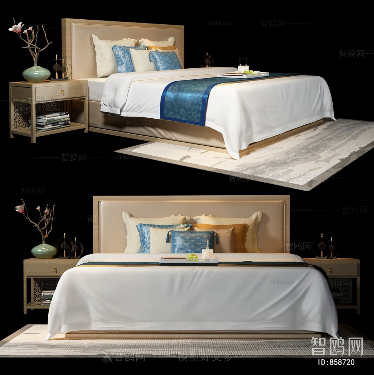 New Chinese Style Double Bed