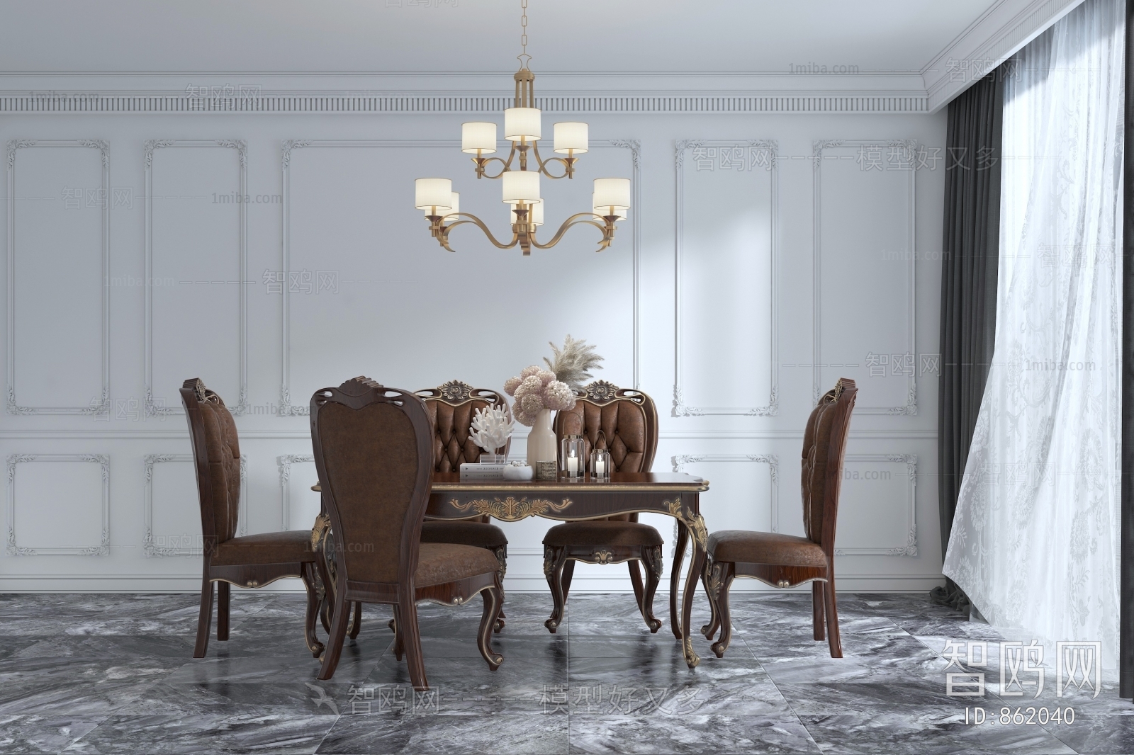 European Style Dining Table And Chairs