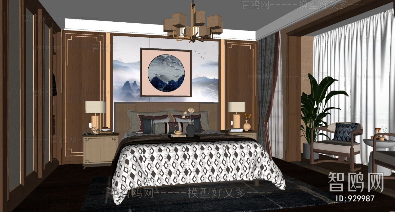 New Chinese Style Bedroom