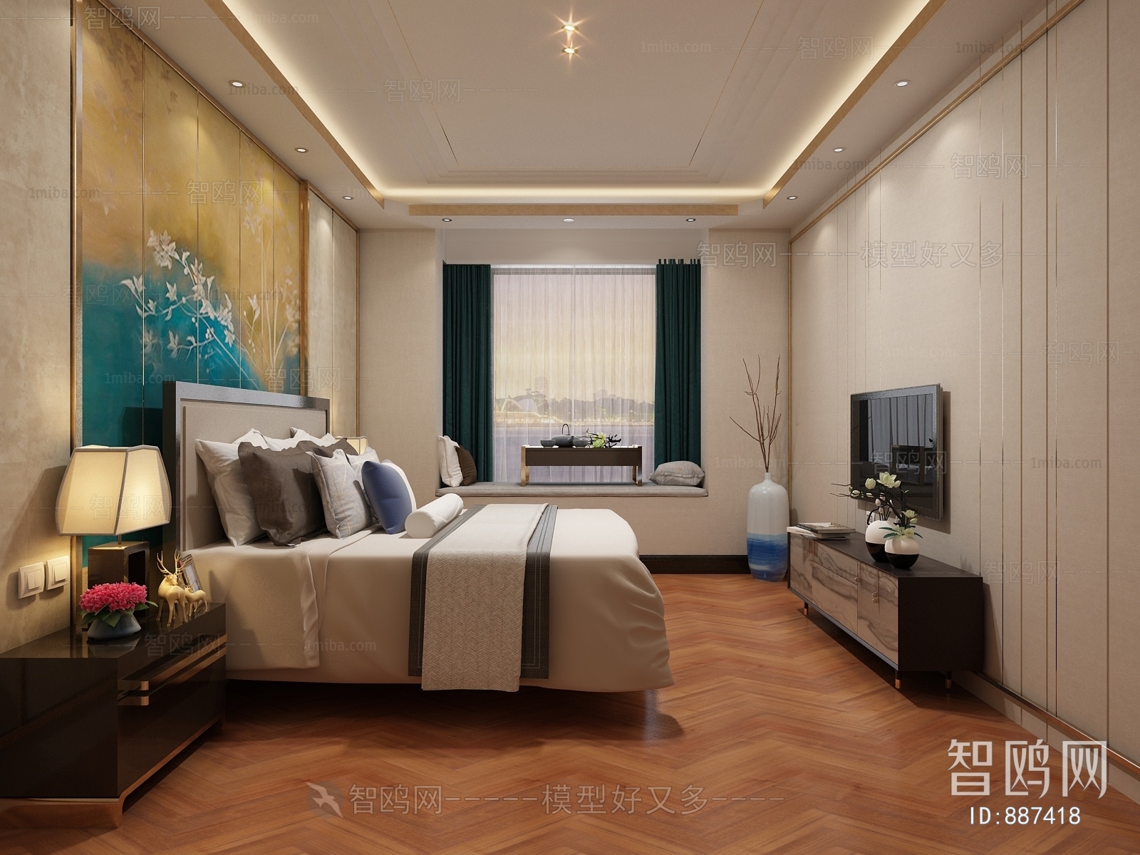 New Chinese Style Bedroom