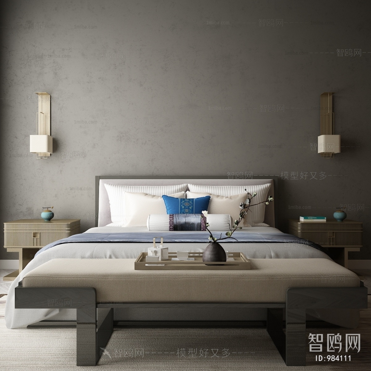 New Chinese Style Double Bed