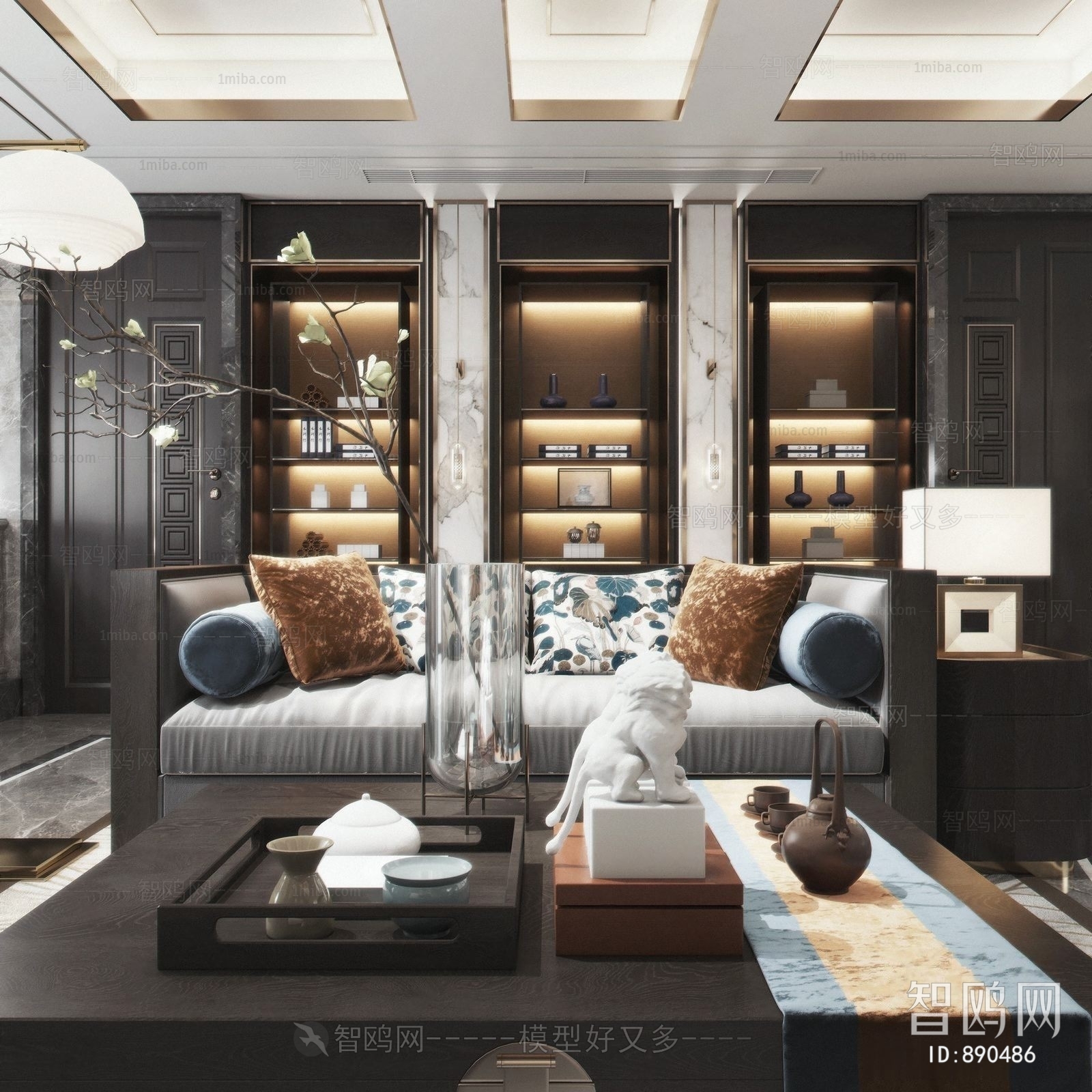 New Chinese Style A Living Room