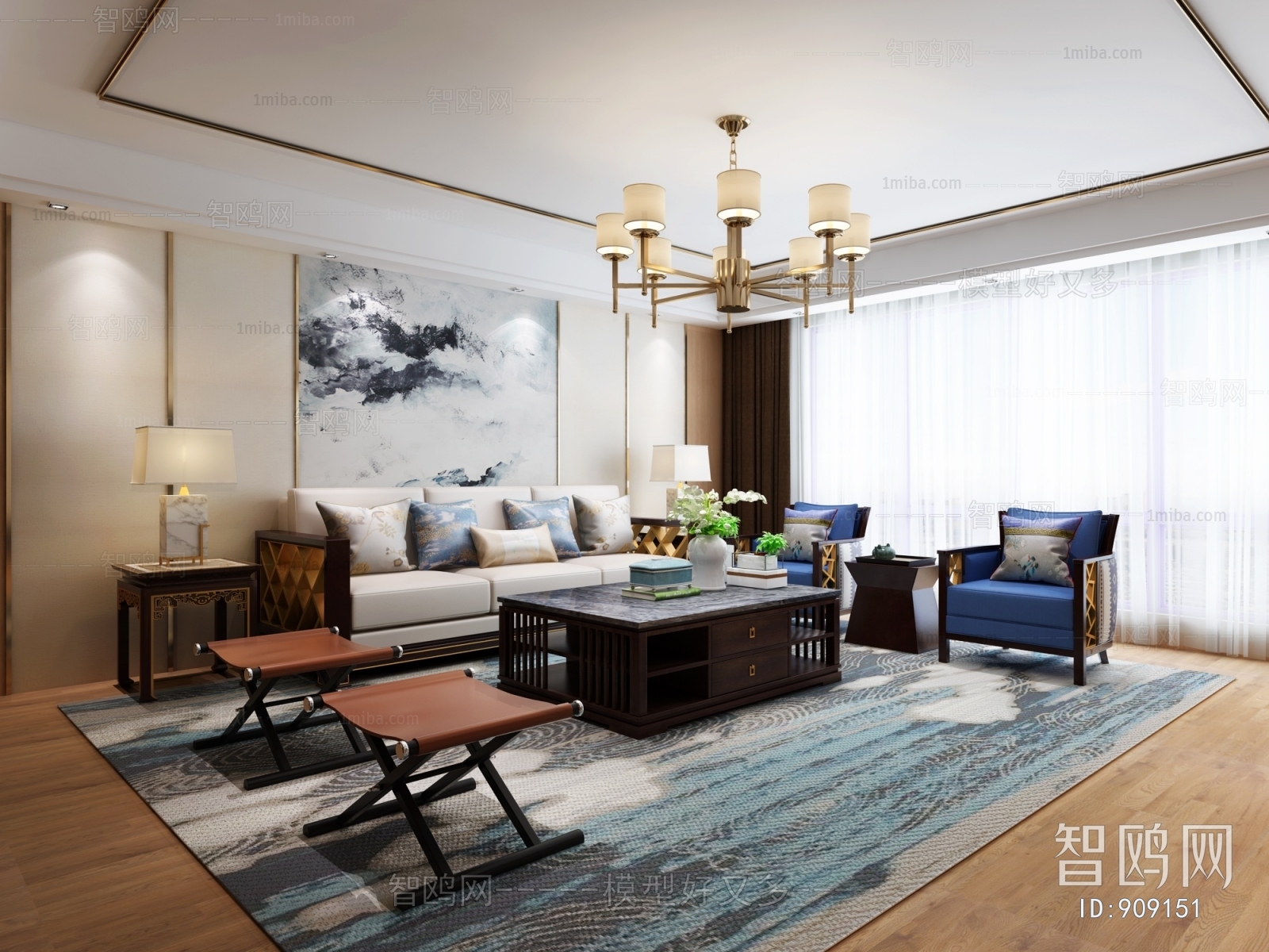 New Chinese Style A Living Room