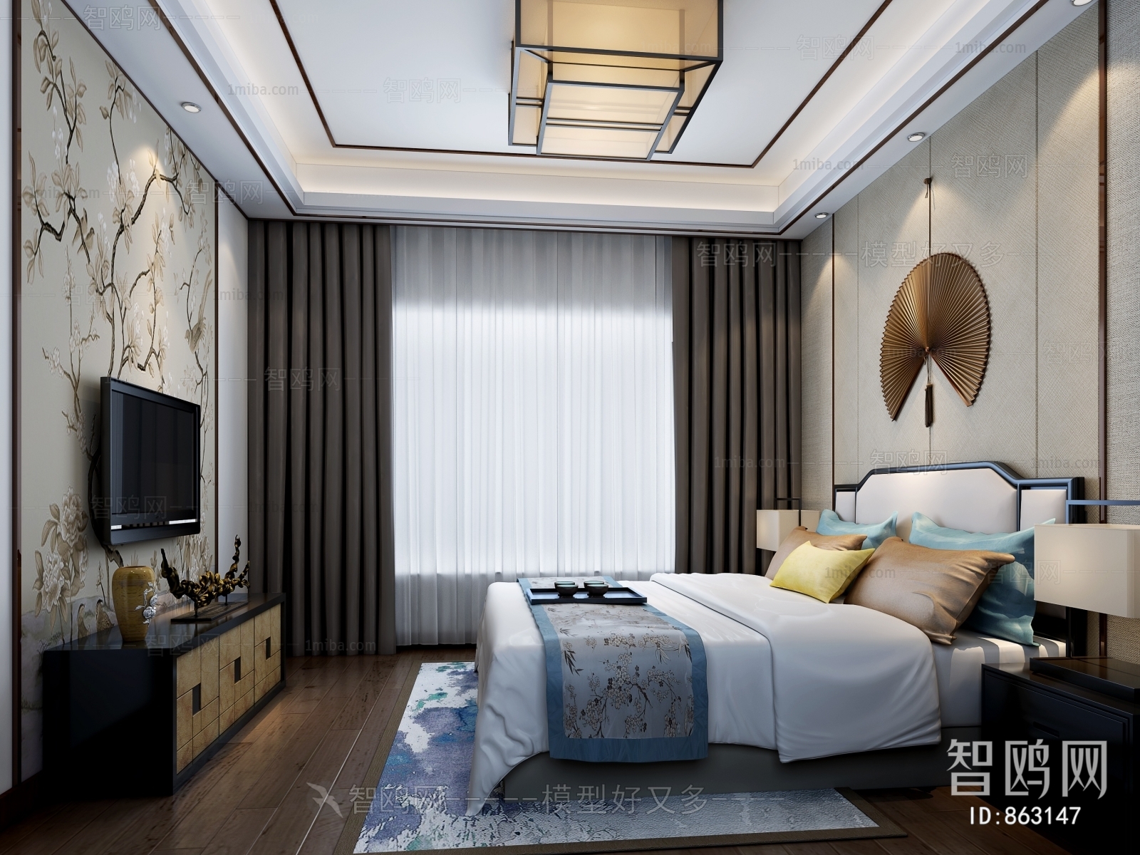 New Chinese Style Bedroom