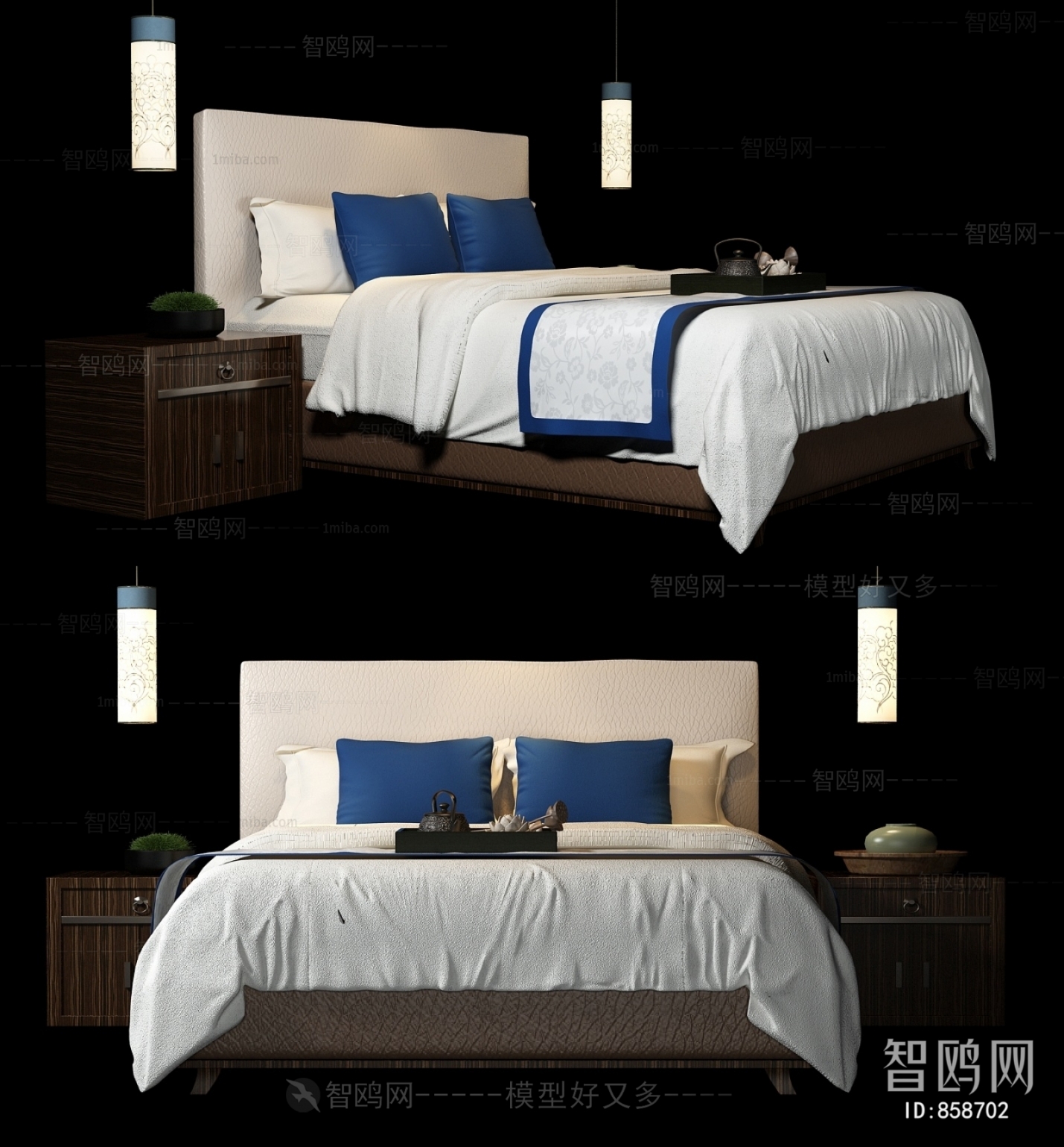 New Chinese Style Double Bed