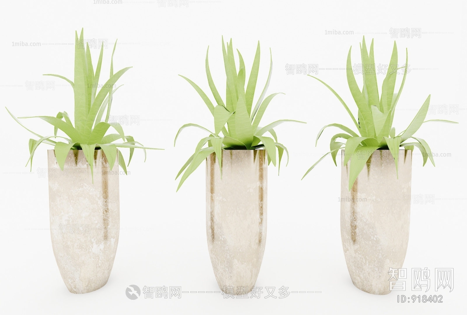 Modern Potted Green Plant