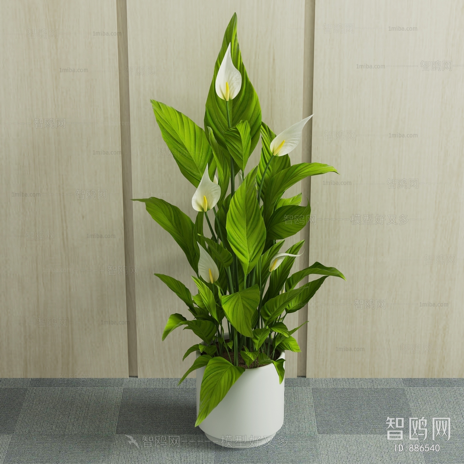 Modern Potted Green Plant