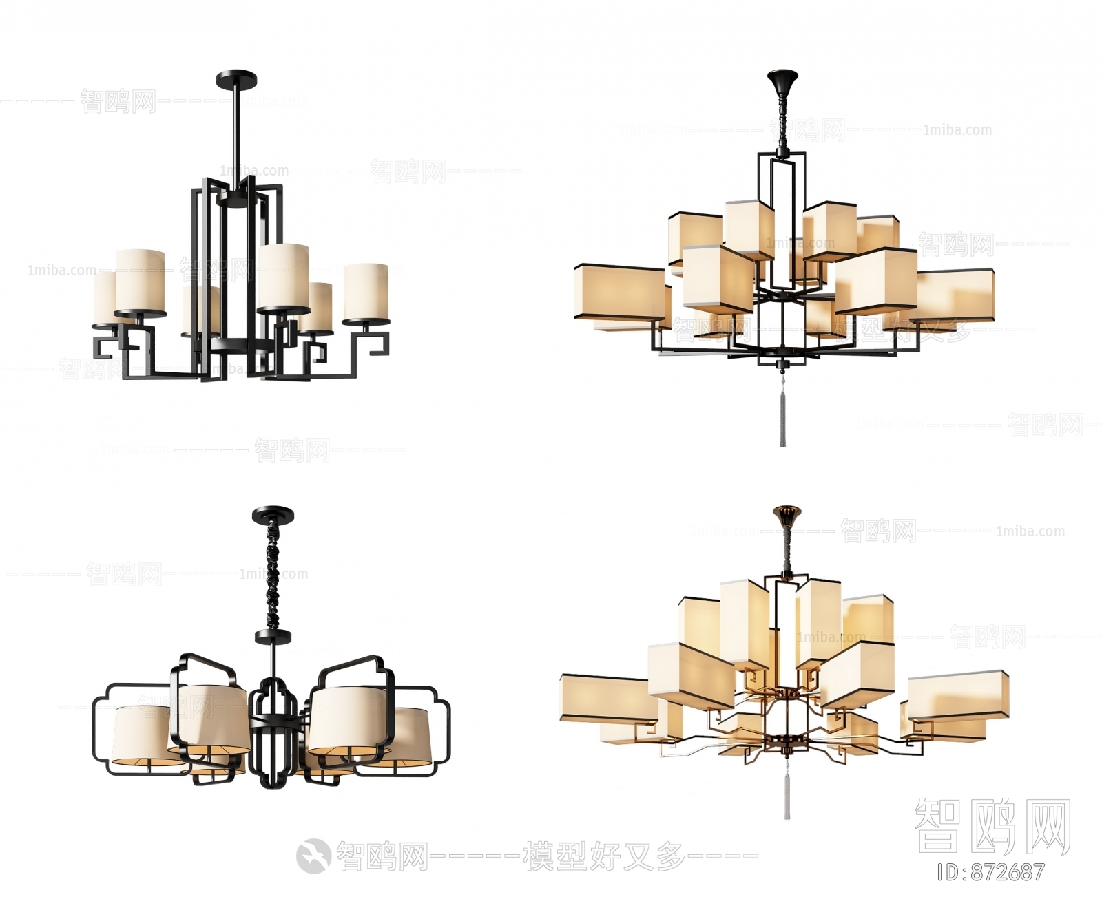 新中式吊灯组合