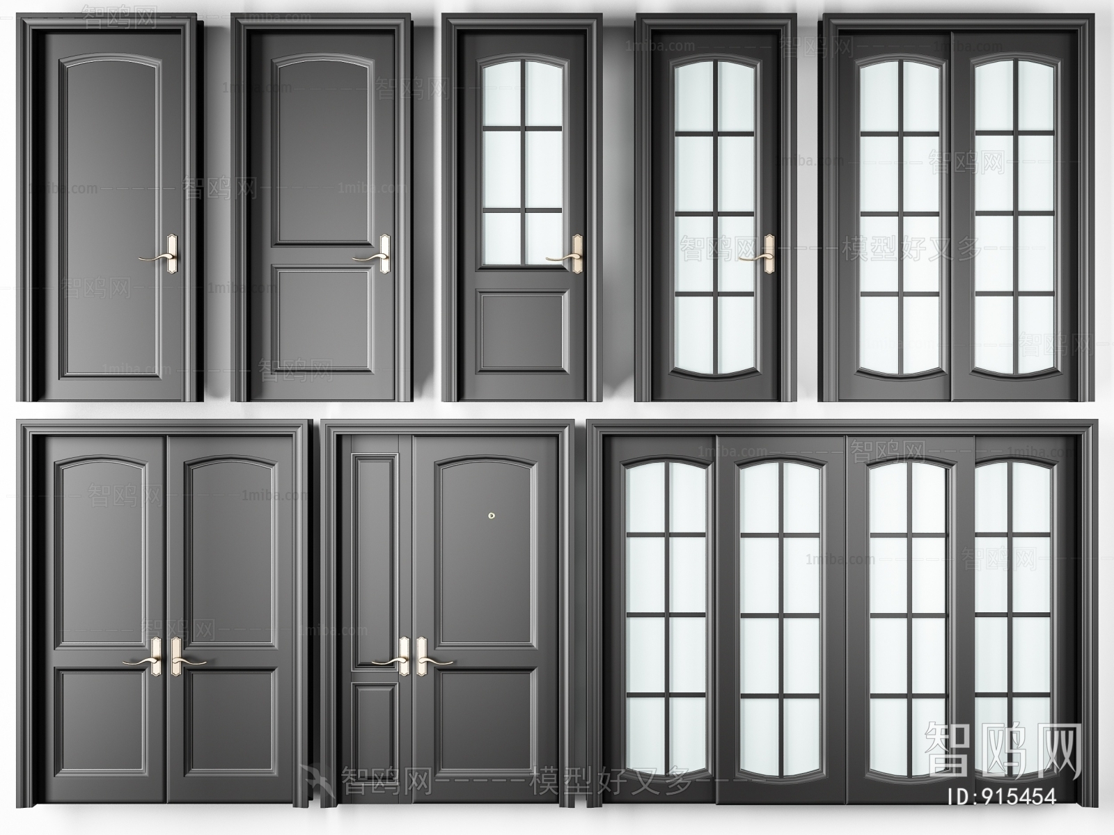 Modern Unequal Double Door