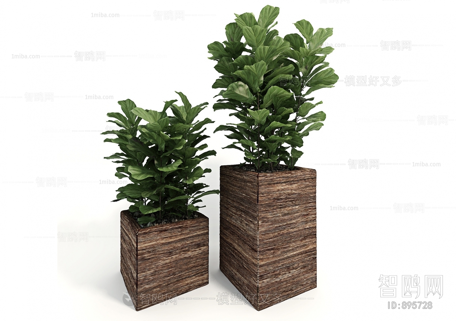 Modern Potted Green Plant