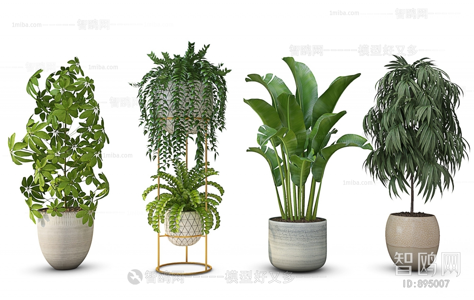 Modern Potted Green Plant