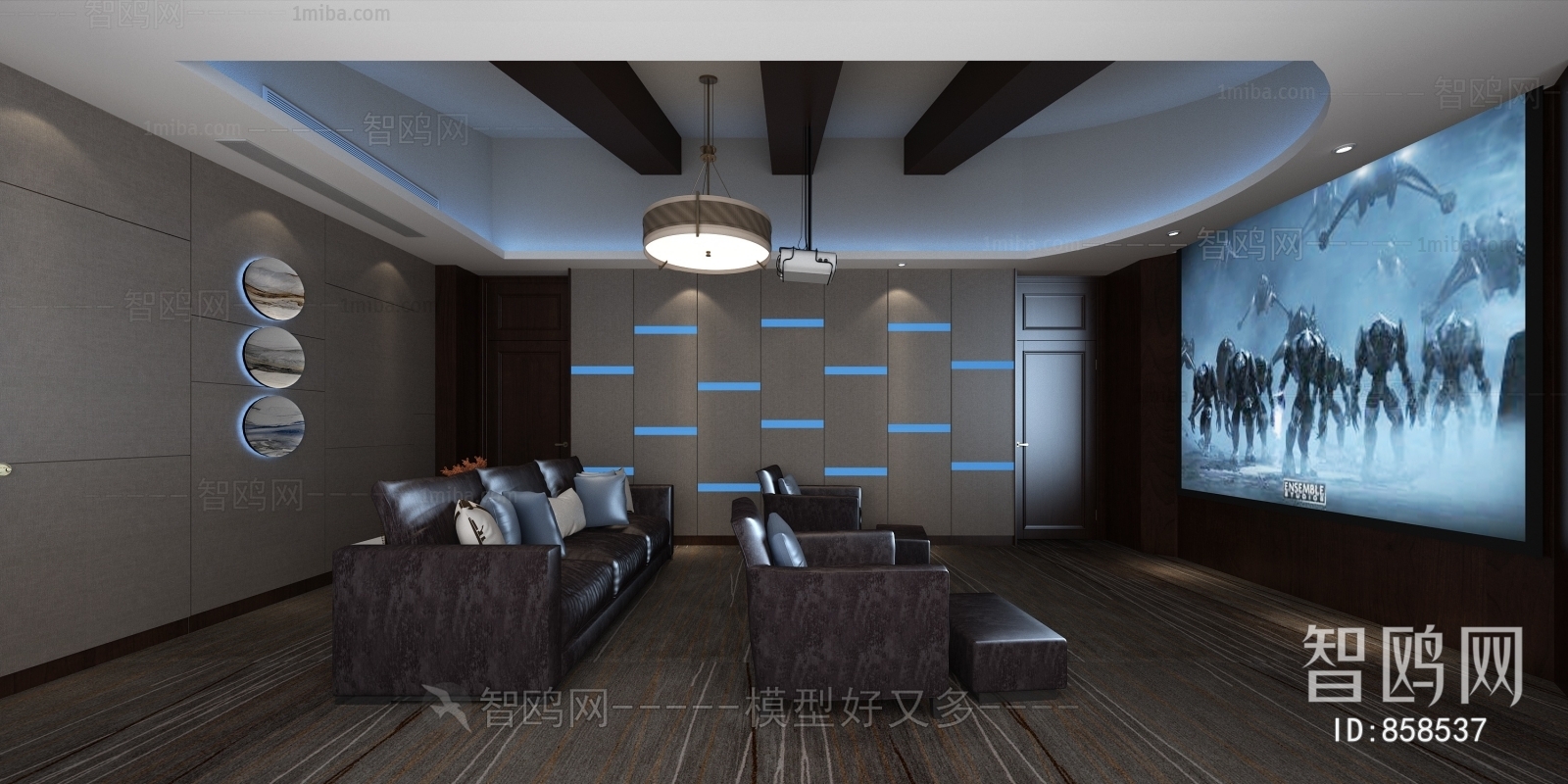 New Chinese Style Audiovisual Room