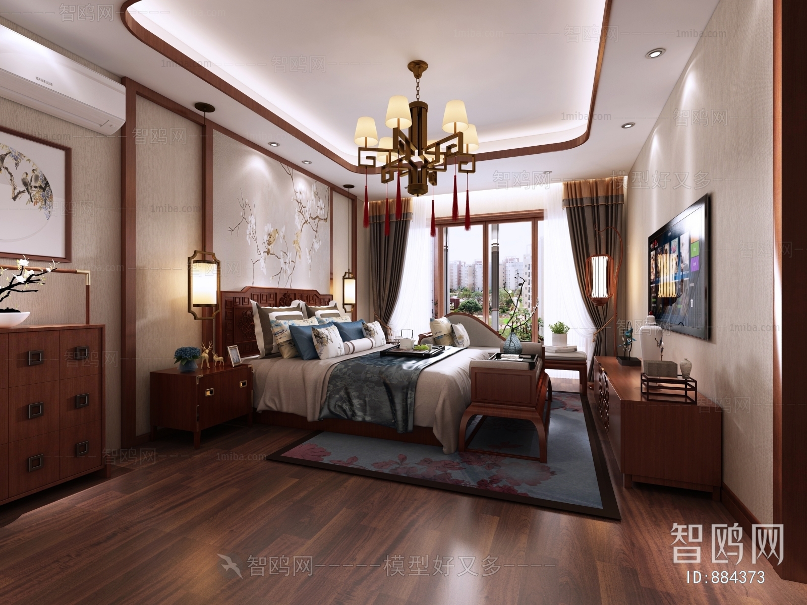 New Chinese Style Bedroom