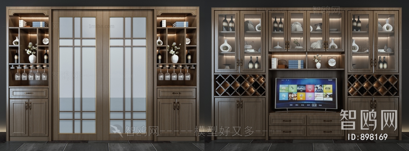 New Chinese Style Wine Cabinet