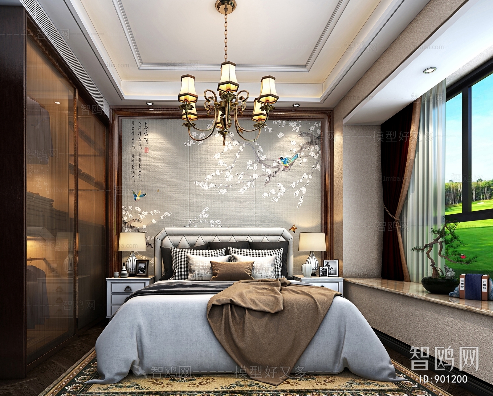 New Chinese Style Bedroom