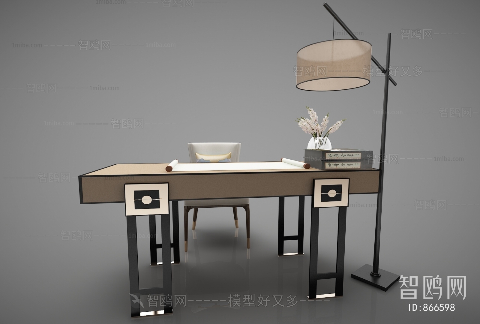 New Chinese Style Computer Desk And Chair