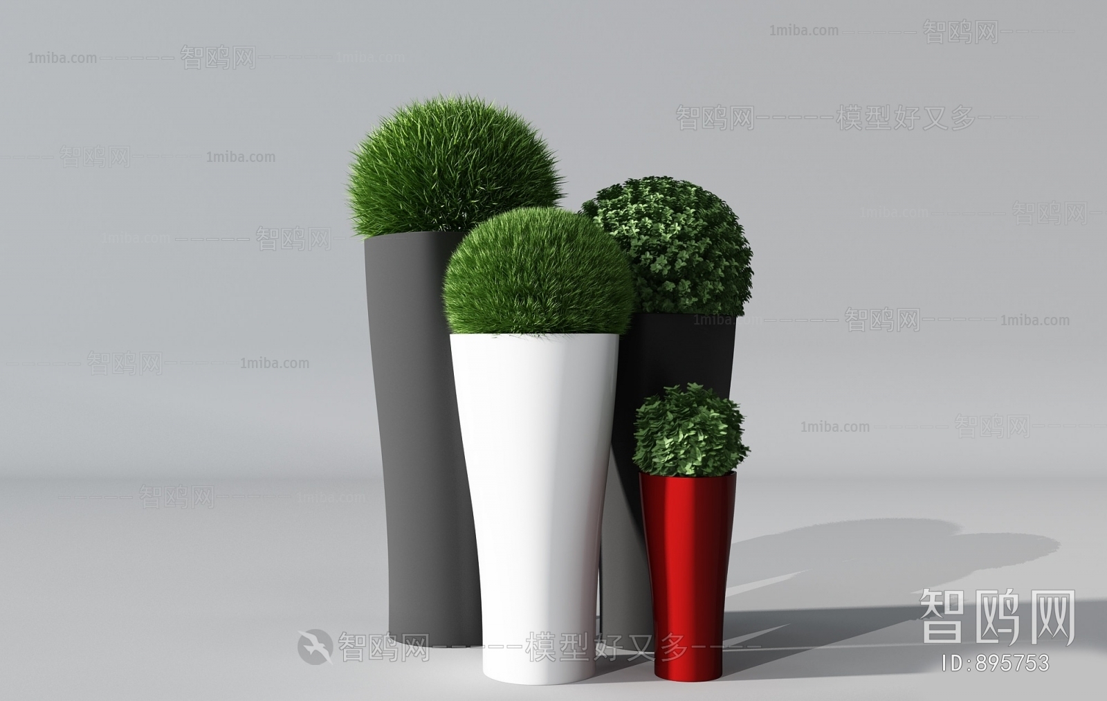 Modern Potted Green Plant