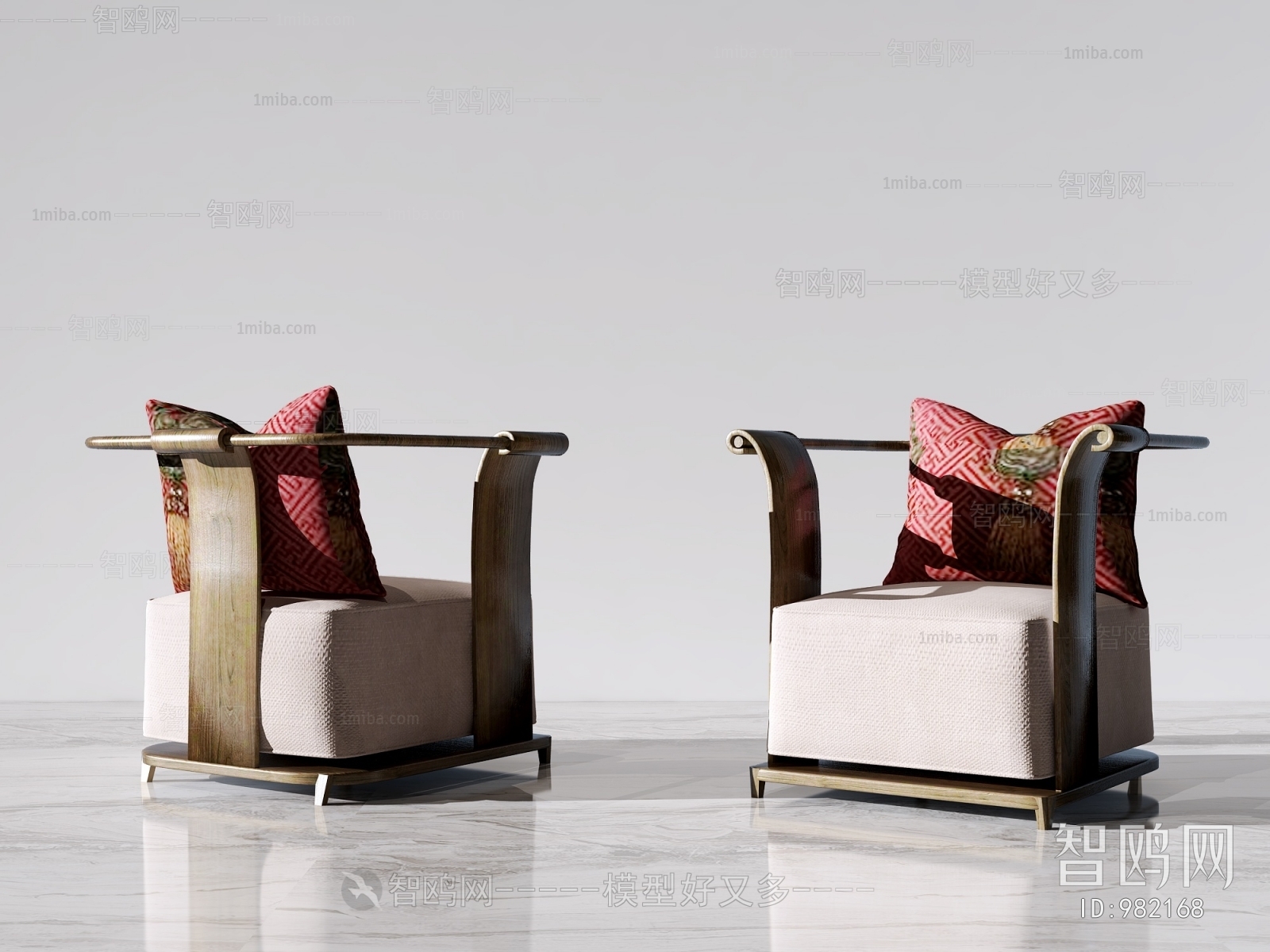 New Chinese Style Single Sofa