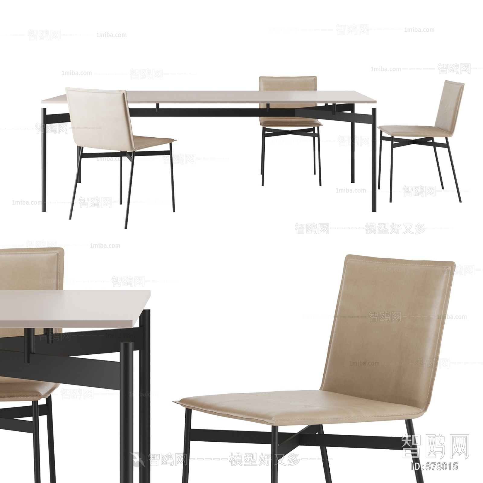 现代简约方形餐桌椅