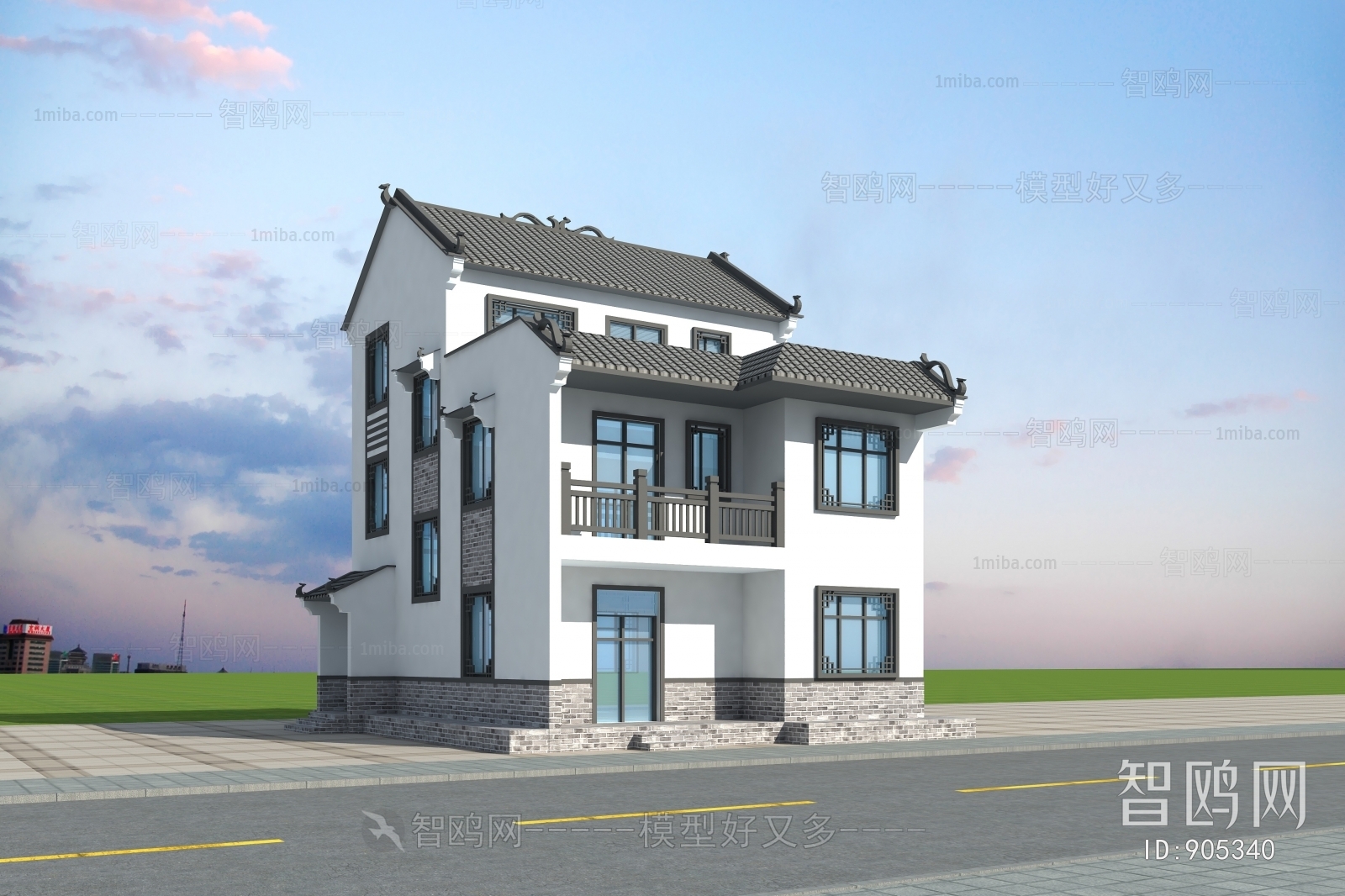 New Chinese Style Villa Appearance