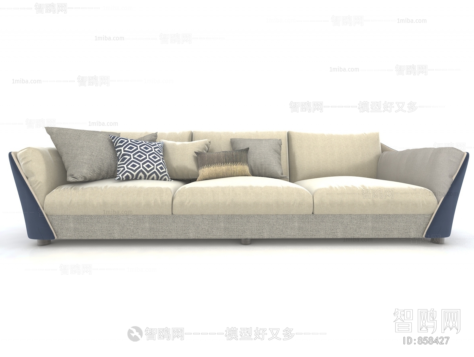 New Chinese Style Three-seat Sofa