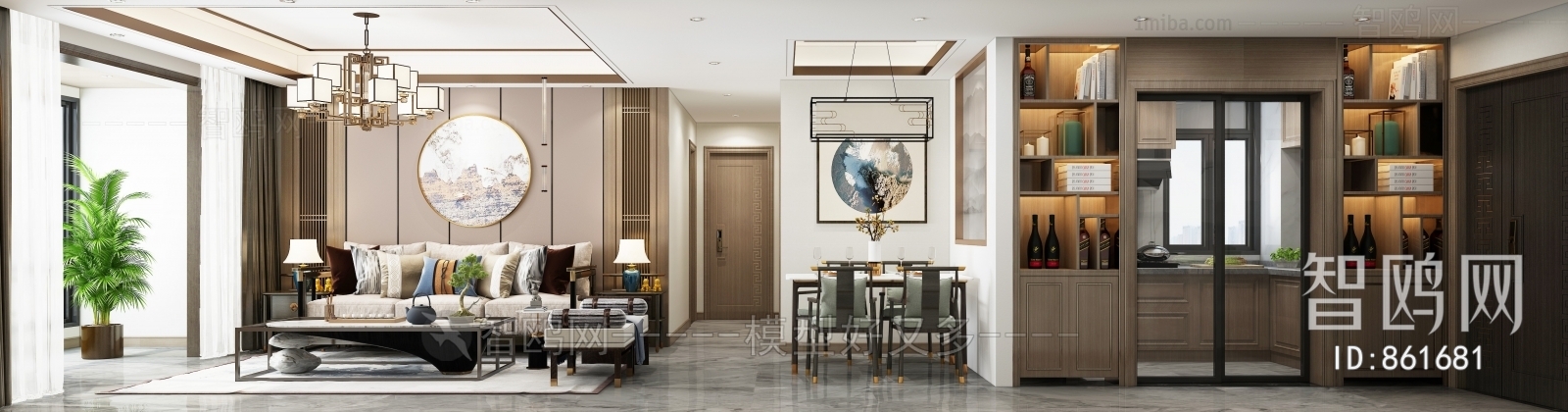 New Chinese Style A Living Room