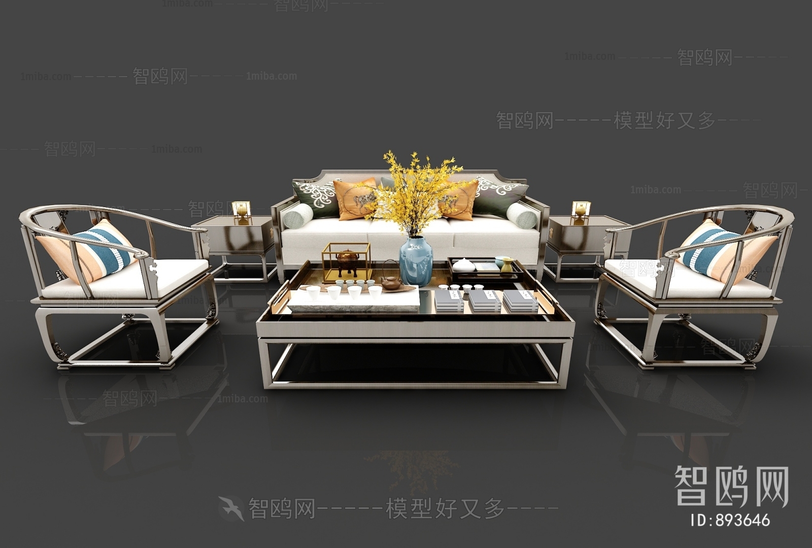 New Chinese Style Sofa Combination