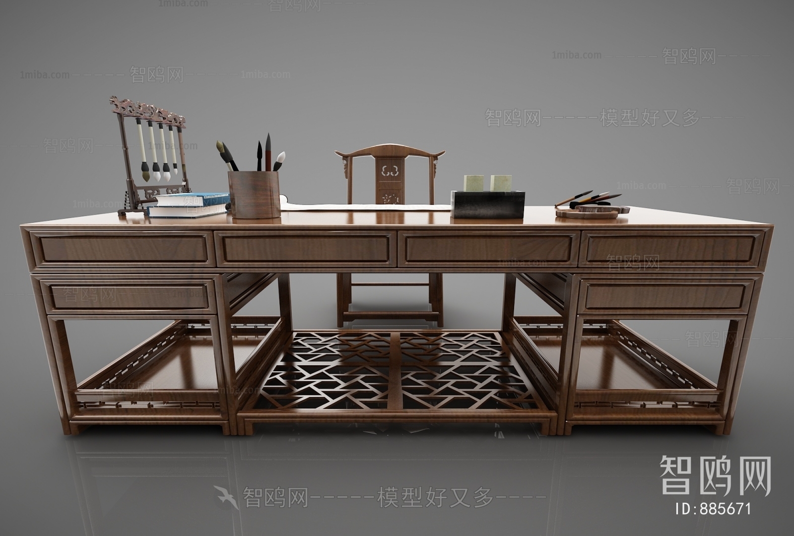 New Chinese Style Computer Desk And Chair