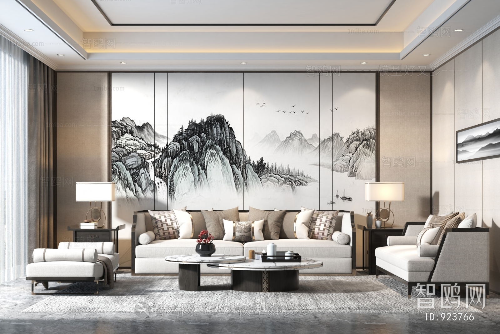 New Chinese Style A Living Room