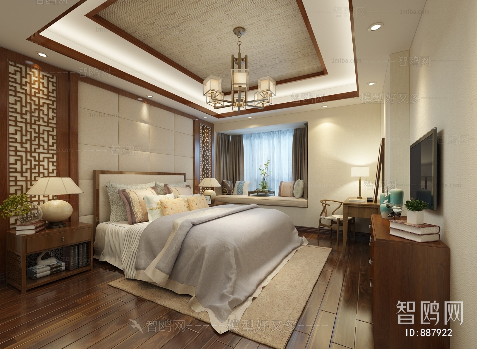 New Chinese Style Bedroom