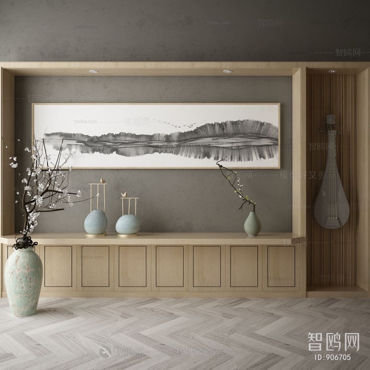 New Chinese Style Decorative Cabinet