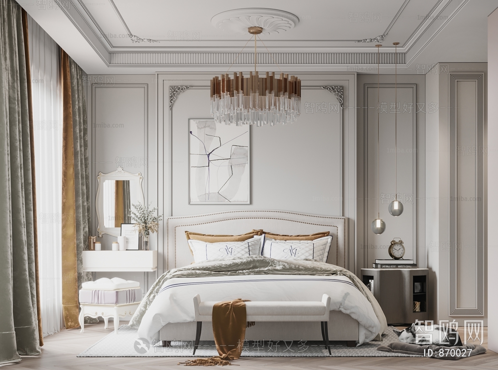 Simple European Style Bedroom