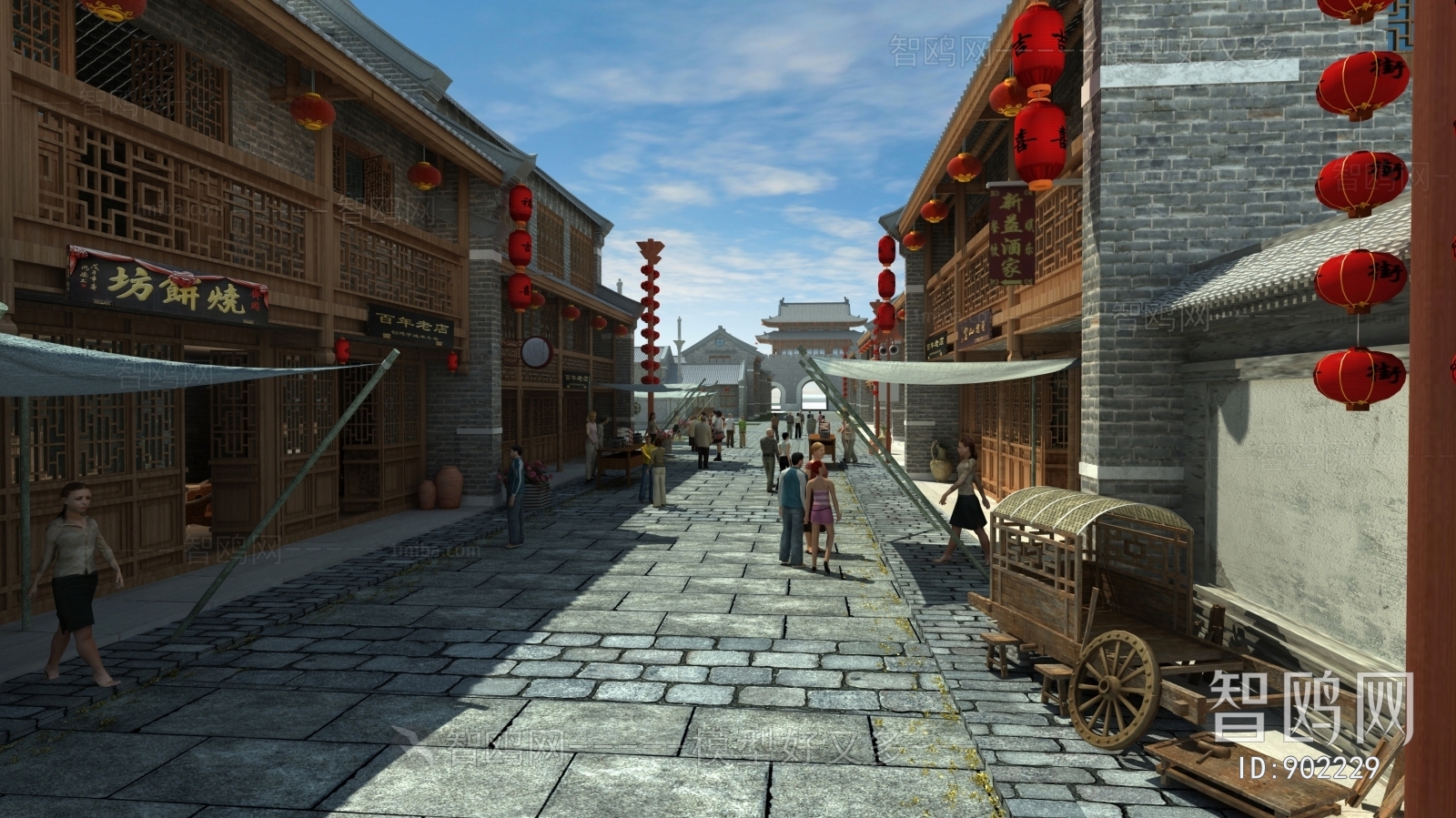 New Chinese Style Ancient Architectural Buildings