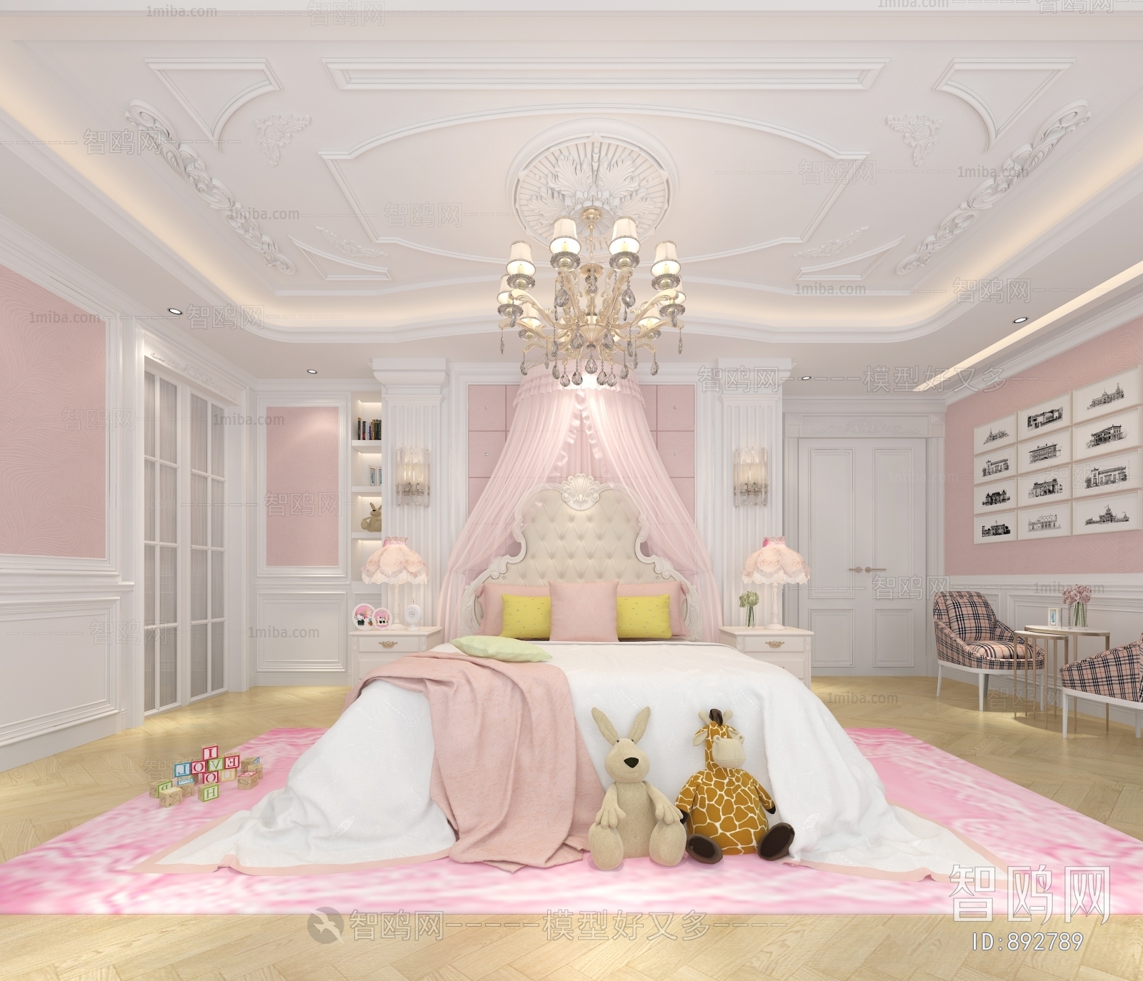 Simple European Style Girl's Room Daughter's Room