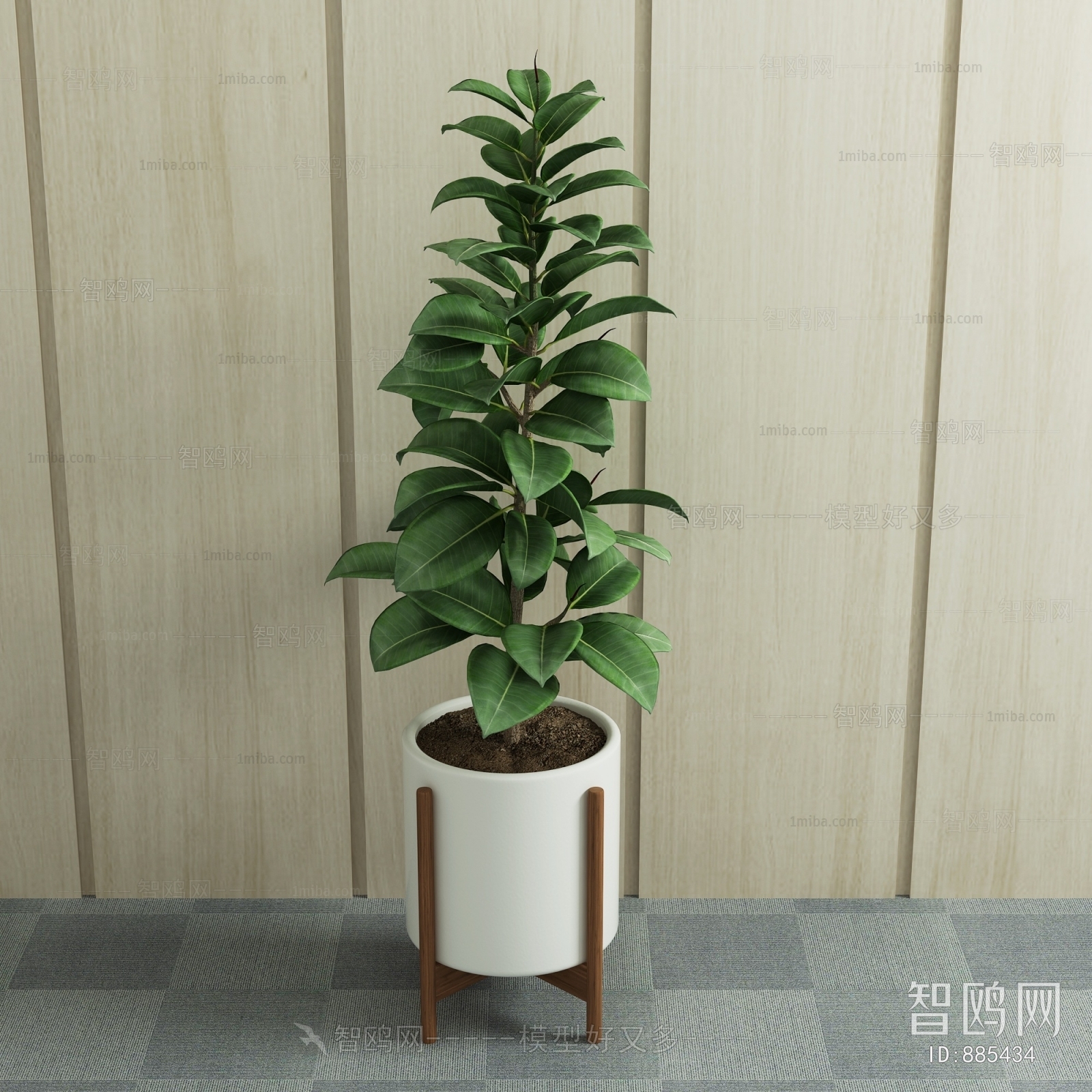 Modern Potted Green Plant