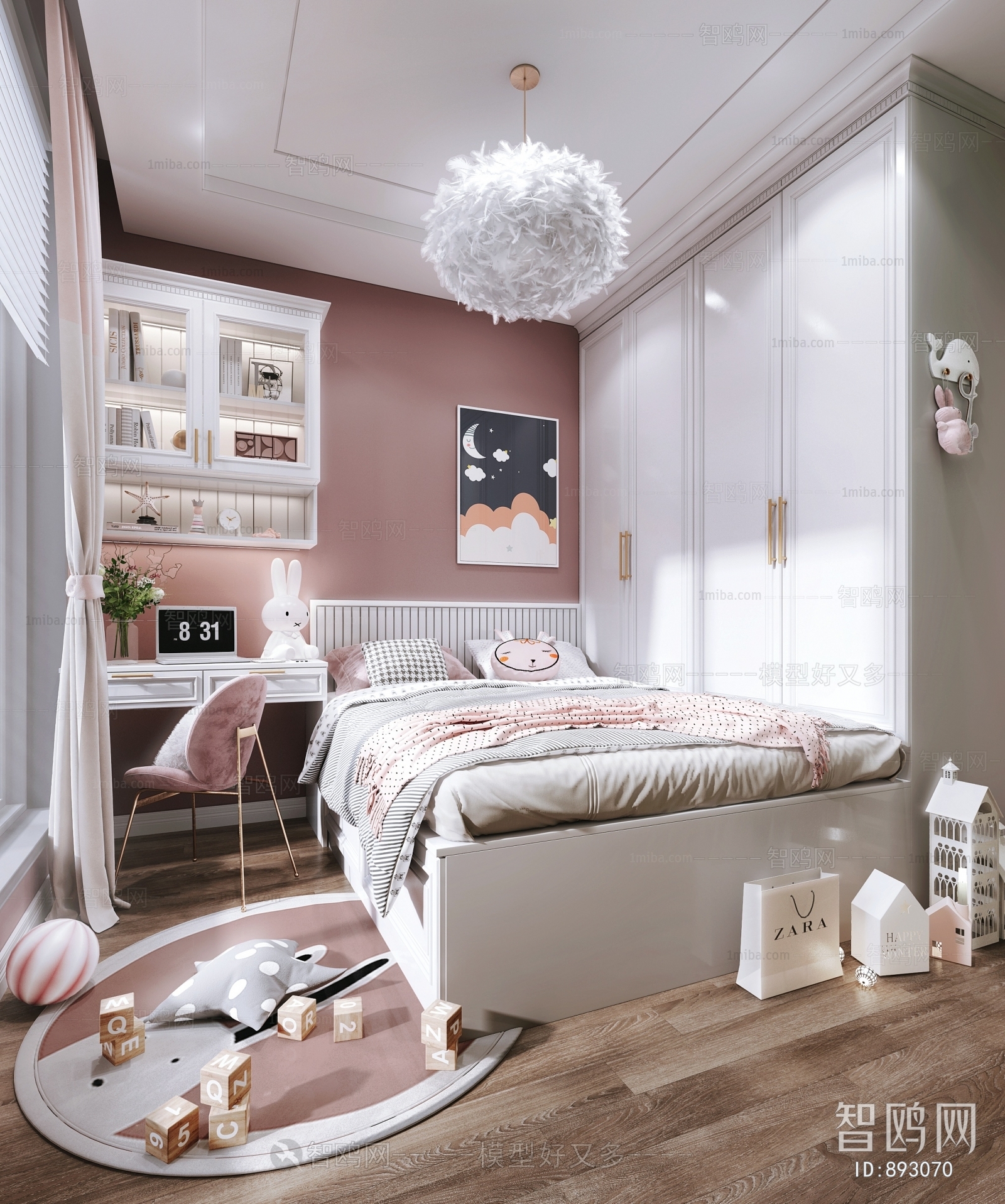 Simple European Style Girl's Room Daughter's Room