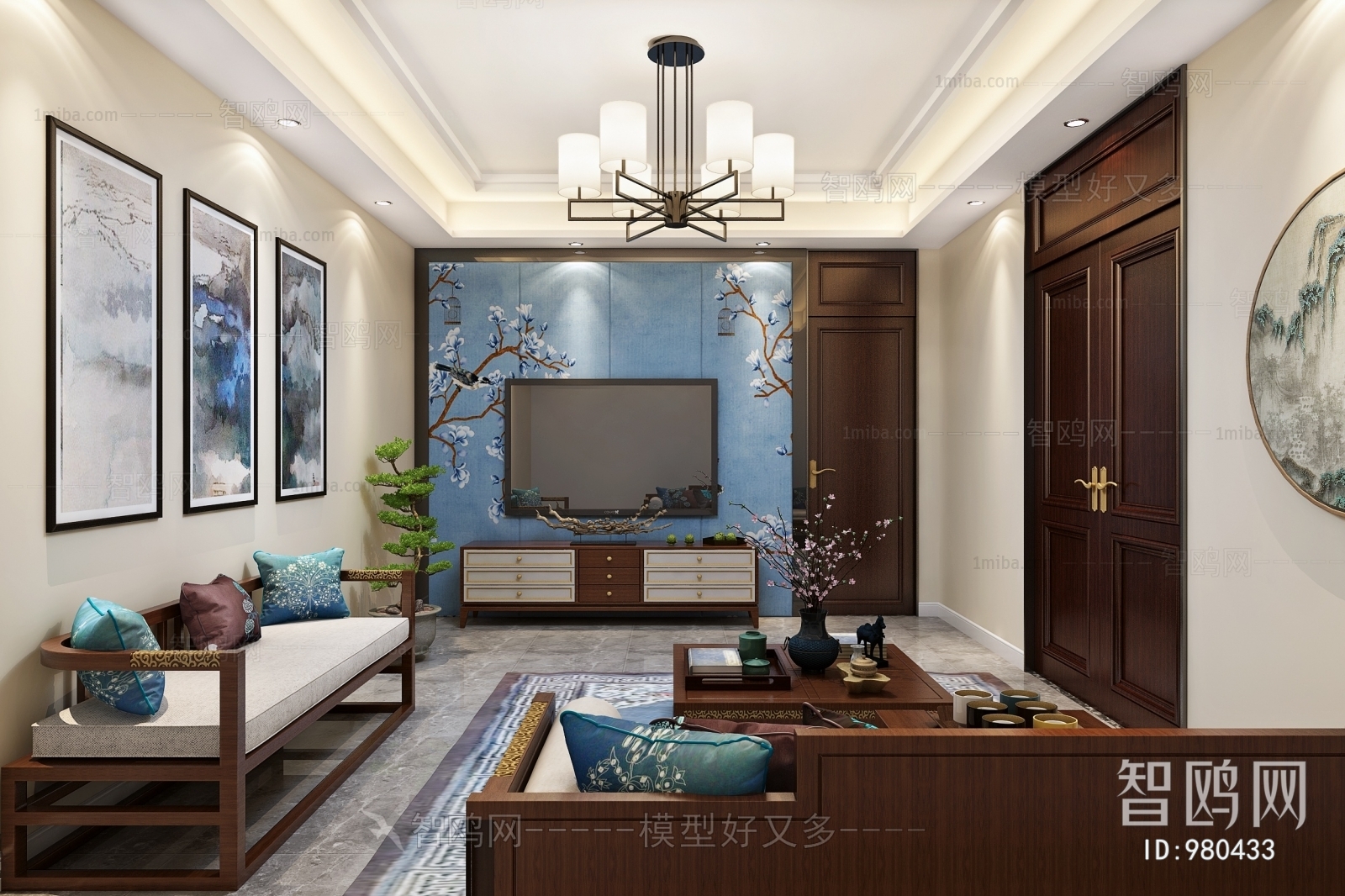 New Chinese Style A Living Room