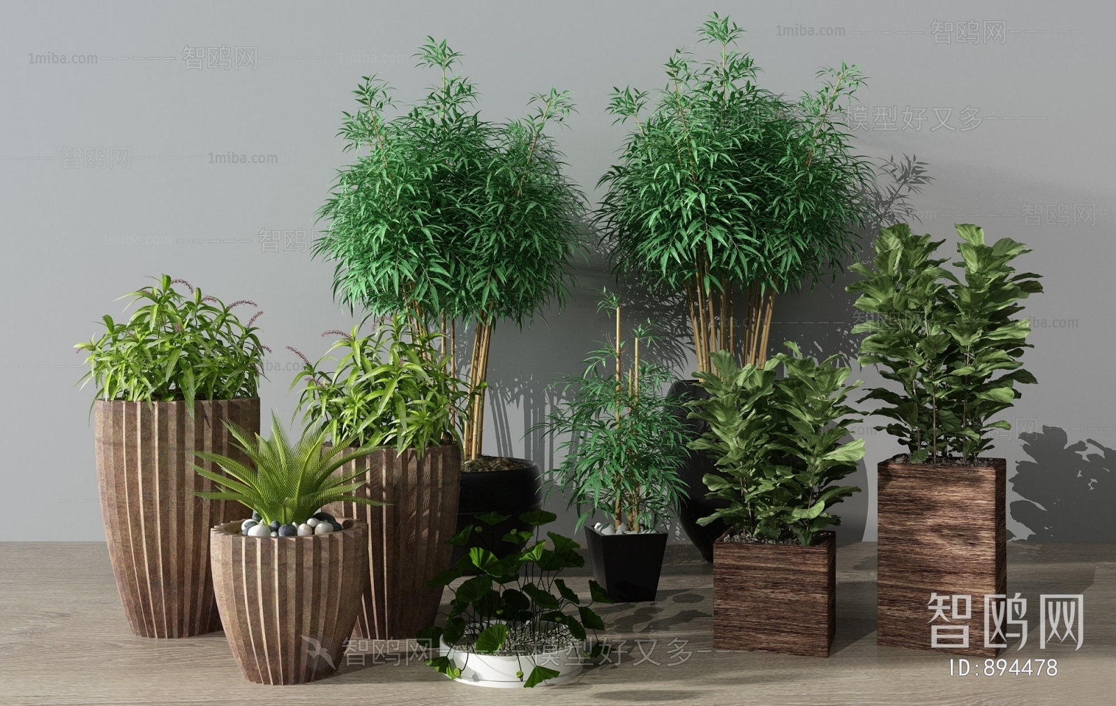 Modern Potted Green Plant